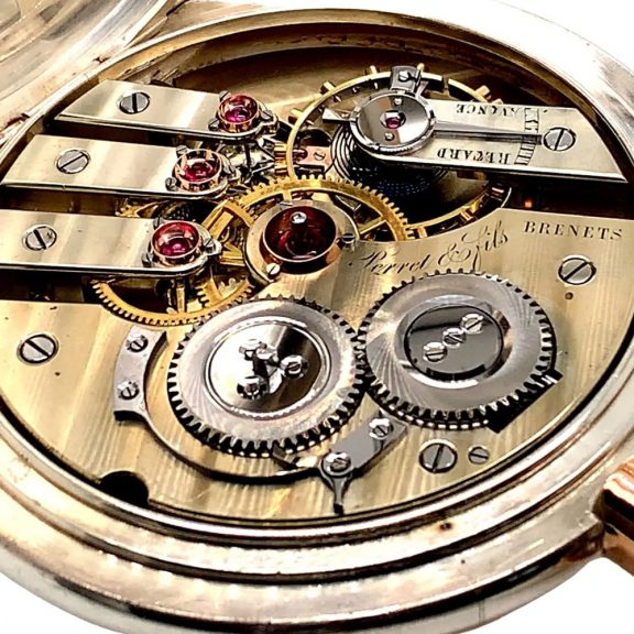 Oversized Swiss silver and rose gold lever watch Circa 1900 Oversized Swiss silver and rose gold lever watch Circa 1900