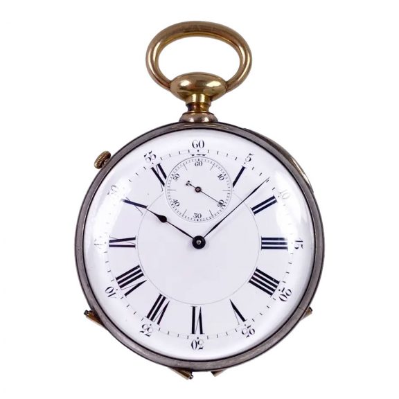 French silver and gold lever with automatic winding circa 1900