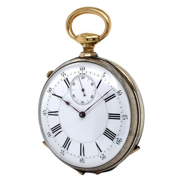 French silver and gold lever with automatic winding circa 1900 French silver and gold lever with automatic winding circa 1900