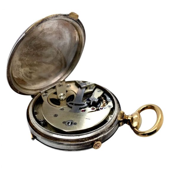 French silver and gold lever with automatic winding circa 1900 French silver and gold lever with automatic winding circa 1900