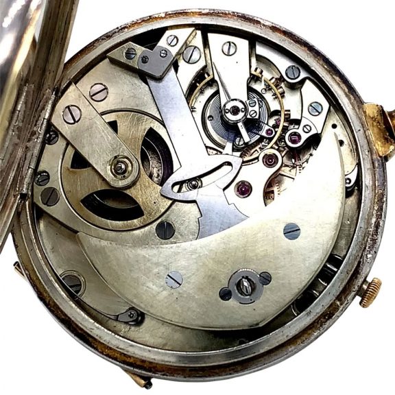 French silver and gold lever with automatic winding circa 1900 French silver and gold lever with automatic winding circa 1900