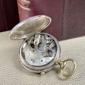 French silver and gold lever with automatic winding circa 1900