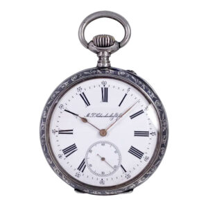 Swiss niëllo silver lever made for the Russian market Circa 1895