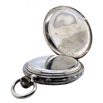 Swiss niëllo silver lever made for the Russian market Circa 1895