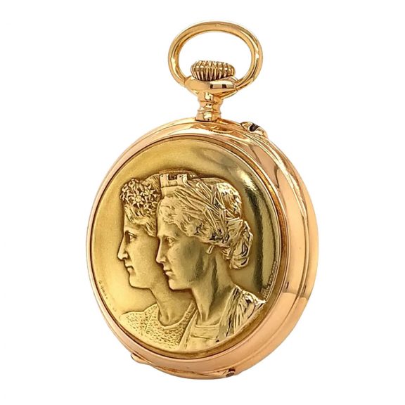 Rare Swiss rose gold commemorative pocket watch Circa 1906 Rare Swiss rose gold commemorative pocket watch Circa 1906