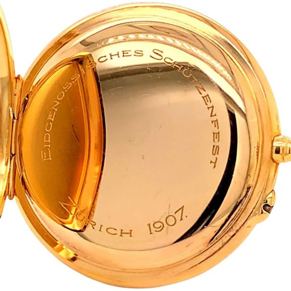 Rare Swiss rose gold commemorative pocket watch Circa 1906 Rare Swiss rose gold commemorative pocket watch Circa 1906