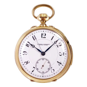 Swiss 18K gold open faced lever watch with alarm Circa 1921