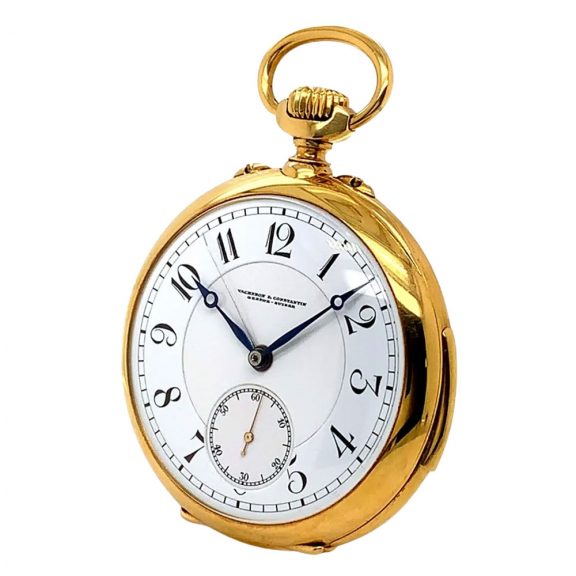 Swiss 18K gold open faced lever watch with alarm Circa 1921 Swiss 18K gold open faced lever watch with alarm Circa 1921