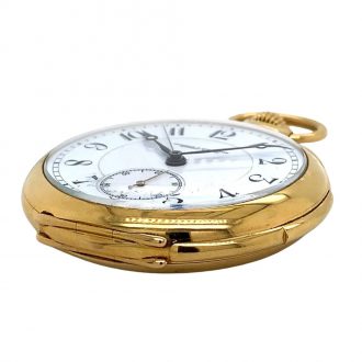 Swiss 18K gold open faced lever watch with alarm Circa 1921 Swiss 18K gold open faced lever watch with alarm Circa 1921
