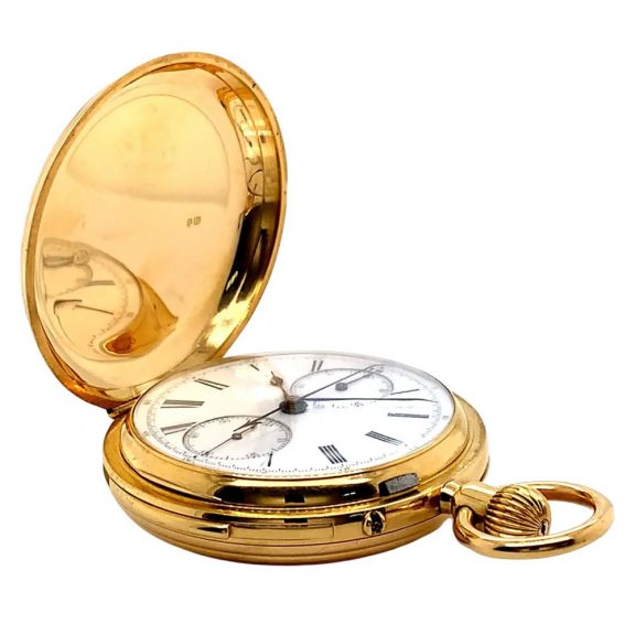 Heavy English 18K gold repeating chronograph Circa 1860 Heavy English 18K gold repeating chronograph Circa 1860