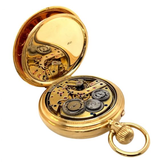 Swiss/English 18 carat gold half hunting cased repeating lever Circa 1907 Swiss/English 18 carat gold half hunting cased repeating lever Circa 1907