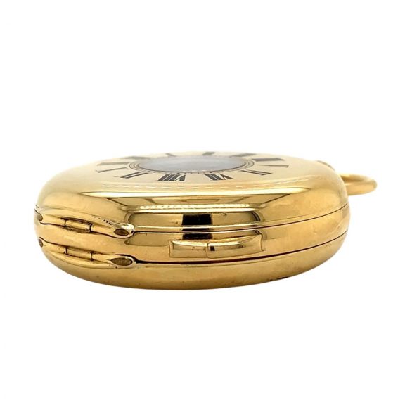 Swiss/English 18 carat gold half hunting cased repeating lever Circa 1907 Swiss/English 18 carat gold half hunting cased repeating lever Circa 1907