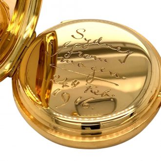 Swiss/English 18 carat gold half hunting cased repeating lever Circa 1907