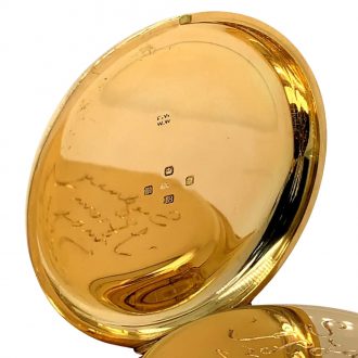 Swiss/English 18 carat gold half hunting cased repeating lever Circa 1907