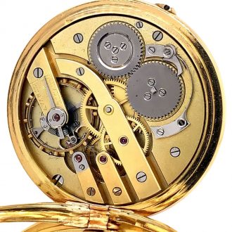 French 18K gold open faced lever pocket watch Circa 1900