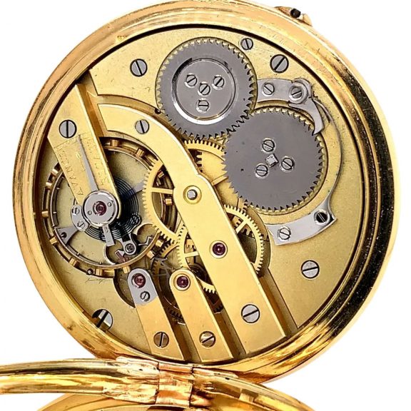 French 18K gold open faced lever pocket watch Circa 1900 French 18K gold open faced lever pocket watch Circa 1900