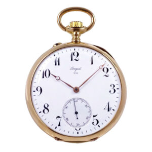 French 18K gold open faced lever pocket watch Circa 1900