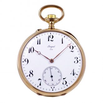 French 18K gold open faced lever pocket watch Circa 1900