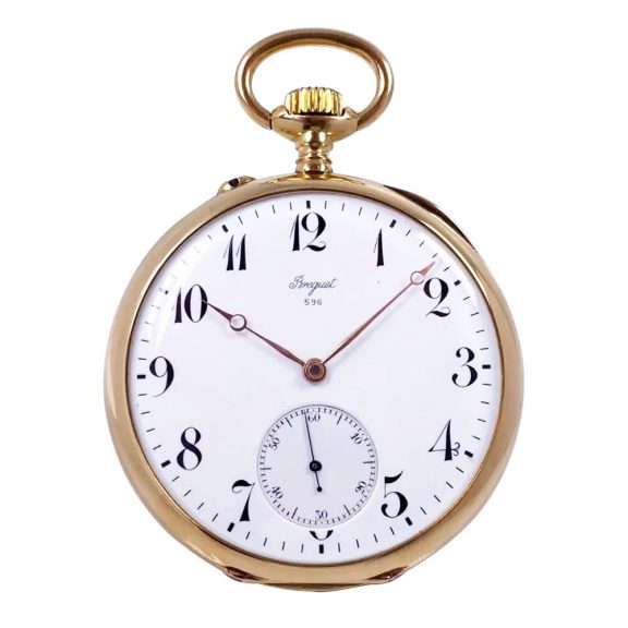 French 18K gold open faced lever pocket watch Circa 1900