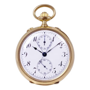 Historically interesting French 18K gold lever chronograph Circa 1900