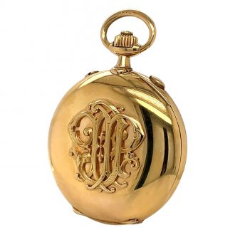 Historically interesting French 18K gold lever chronograph Circa 1900