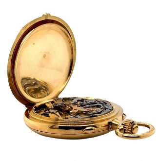 Historically interesting French 18K gold lever chronograph Circa 1900