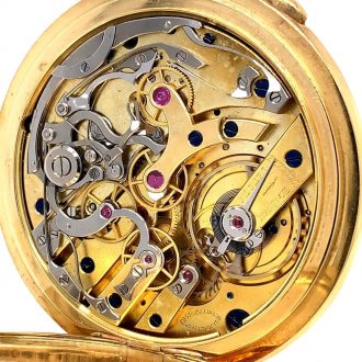Historically interesting French 18K gold lever chronograph Circa 1900
