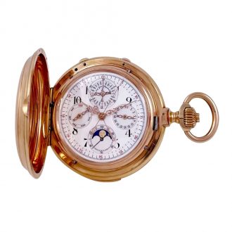 Heavy Swiss 18K rose gold complicated lever watch Circa 1900