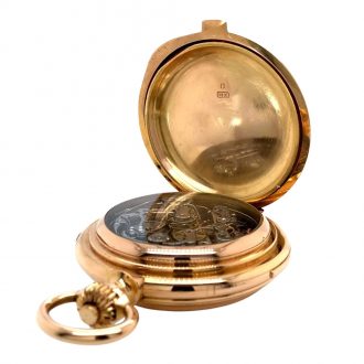 Heavy Swiss 18K rose gold complicated lever watch Circa 1900