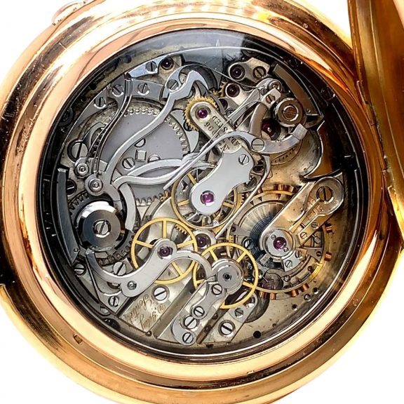 Heavy Swiss 18K rose gold complicated lever watch Circa 1900 Heavy Swiss 18K rose gold complicated lever watch Circa 1900