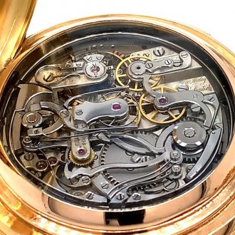Heavy Swiss 18K rose gold complicated lever watch Circa 1900