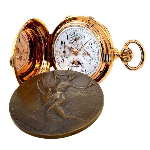 Heavy Swiss 18K rose gold complicated lever watch Circa 1900 Heavy Swiss 18K rose gold complicated lever watch Circa 1900