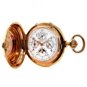 Heavy Swiss 18K rose gold complicated lever watch Circa 1900