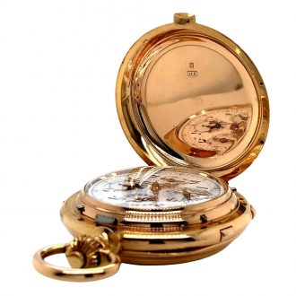 Heavy Swiss 18K rose gold complicated lever watch Circa 1900