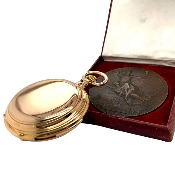 Heavy Swiss 18K rose gold complicated lever watch Circa 1900 Heavy Swiss 18K rose gold complicated lever watch Circa 1900