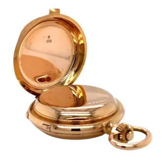 Heavy Swiss 18K rose gold complicated lever watch Circa 1900