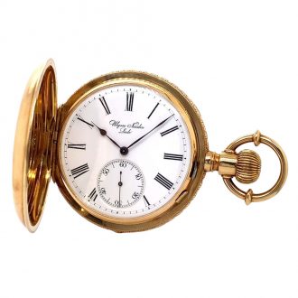 Heavy Swiss 18K gold hunting cased anchor chronometer Circa 1880 Heavy Swiss 18K gold hunting cased anchor chronometer Circa 1880