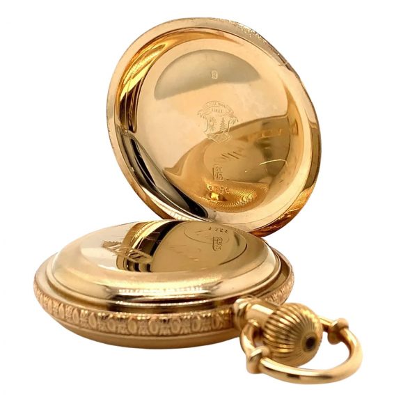 Heavy Swiss 18K gold hunting cased anchor chronometer Circa 1880 Heavy Swiss 18K gold hunting cased anchor chronometer Circa 1880