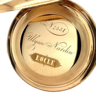 Heavy Swiss 18K gold hunting cased anchor chronometer Circa 1880 Heavy Swiss 18K gold hunting cased anchor chronometer Circa 1880