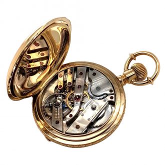 Heavy Swiss 18K gold hunting cased anchor chronometer Circa 1880 Heavy Swiss 18K gold hunting cased anchor chronometer Circa 1880