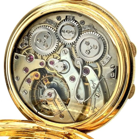 Rare Swiss 18K gold split seconds chronograph Circa 1900 Rare Swiss 18K gold split seconds chronograph Circa 1900