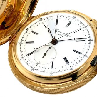 Rare Swiss 18K gold split seconds chronograph Circa 1900