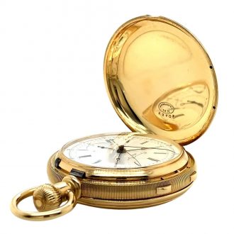 Rare Swiss 18K gold split seconds chronograph Circa 1900