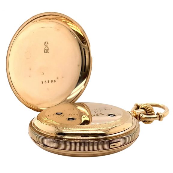 Swiss 18K gold jumping quarter seconds watch Circa 1860 Swiss 18K gold jumping quarter seconds watch Circa 1860