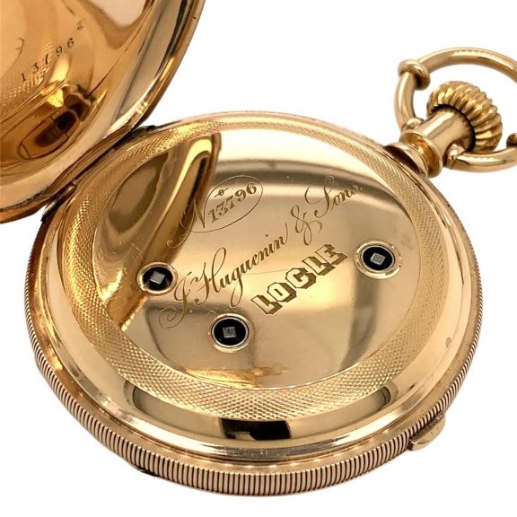 Swiss 18K gold jumping quarter seconds watch Circa 1860 Swiss 18K gold jumping quarter seconds watch Circa 1860