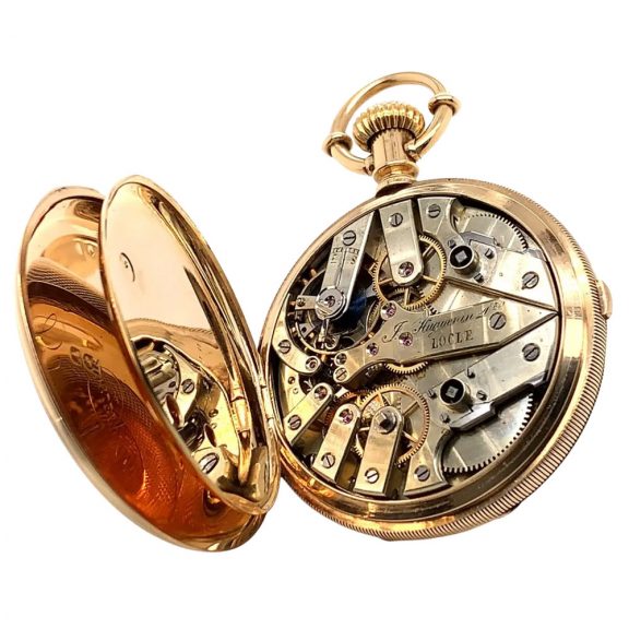 Swiss 18K gold jumping quarter seconds watch Circa 1860 Swiss 18K gold jumping quarter seconds watch Circa 1860