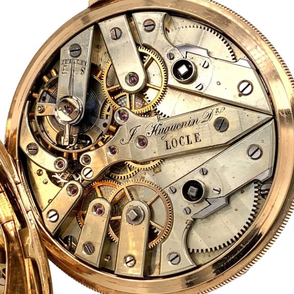 Swiss 18K gold jumping quarter seconds watch Circa 1860 Swiss 18K gold jumping quarter seconds watch Circa 1860