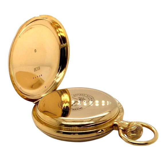 Austrian 18K gold open faced lever pocket watch Circa 1900 Austrian 18K gold open faced lever pocket watch Circa 1900