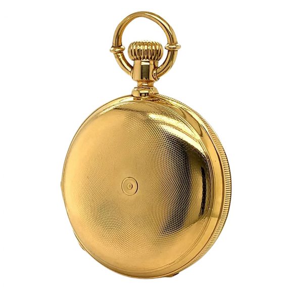 Swiss 18K gold hunting cased lever pocket watch Circa 1880 Swiss 18K gold hunting cased lever pocket watch Circa 1880
