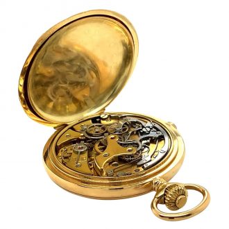 French 18K gold lever chronograph with tachymeter Circa 1915
